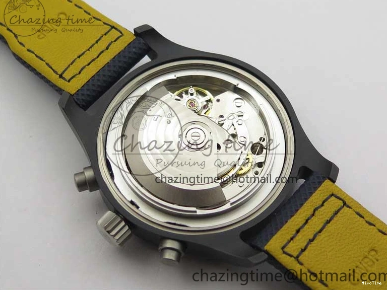 MIROTIME 0304 Reliable Pilot Chrono Blue Angels Black Ceramic ZF Best Edition on Blue Leather Strap A 7088